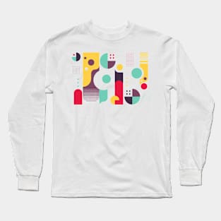 Retro Bauhaus Abstract Long Sleeve T-Shirt